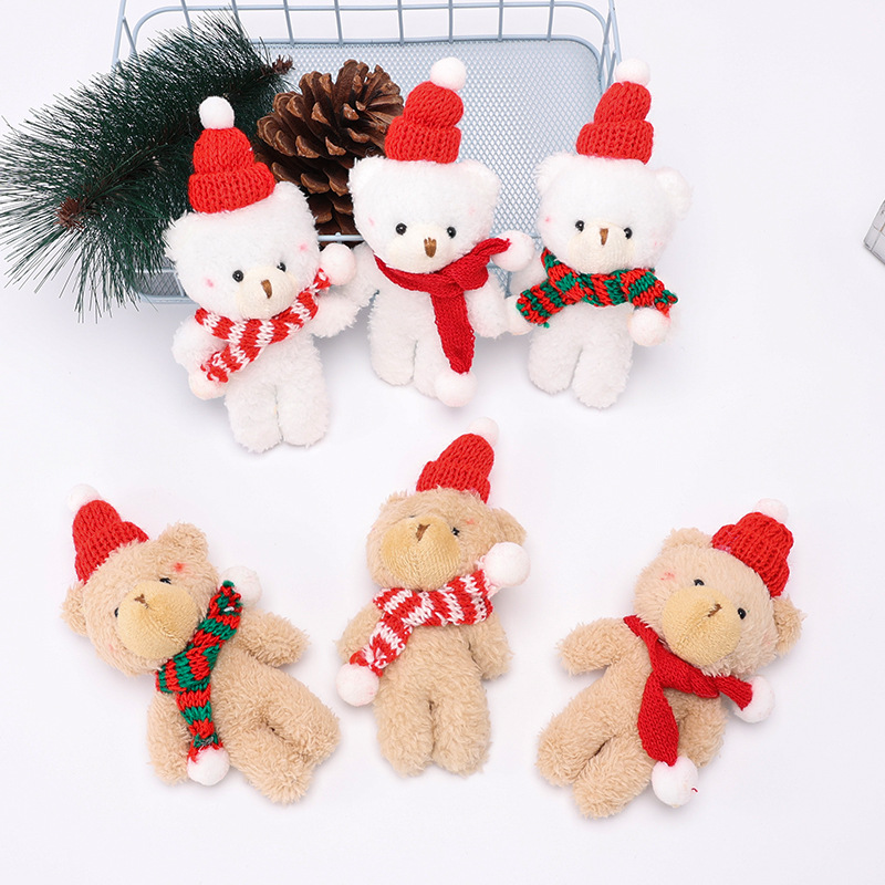 Christmas bear, cute blush, plush toy, gift doll, Christmas tree pendant, clothing, bag, hair accessory