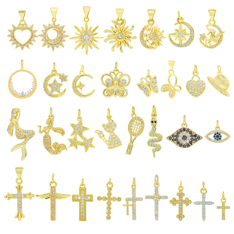 工厂批发 diy吊坠手链配件微镶锆石百搭挂坠配饰项链吊坠饰品配件图