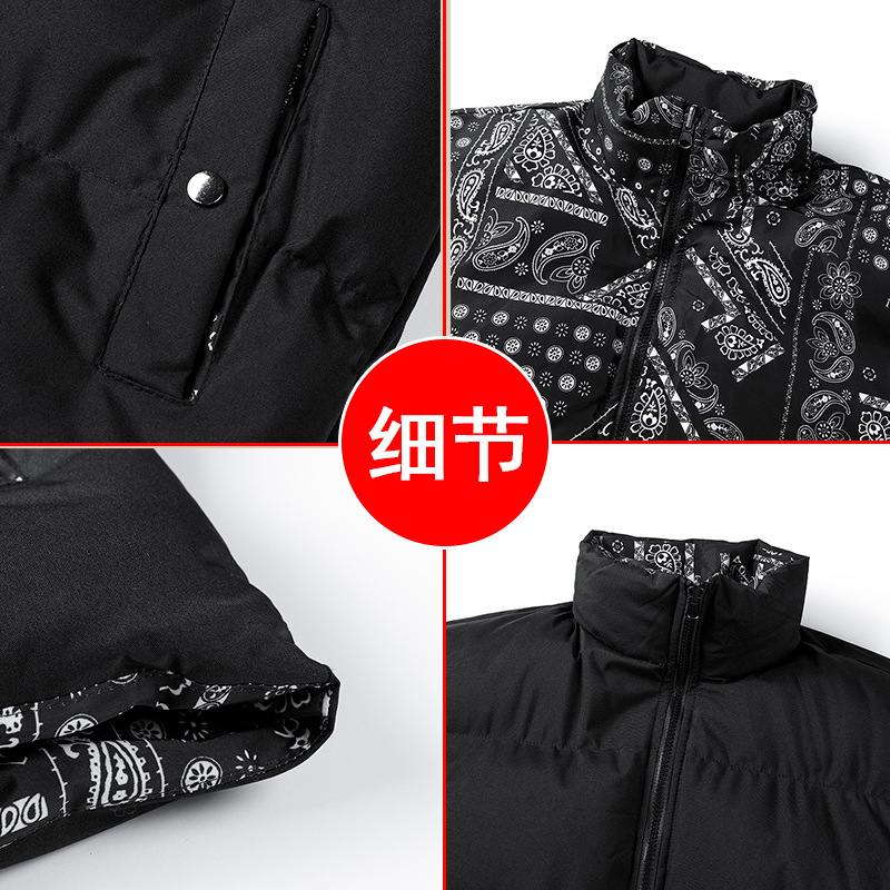 Double-sided men's thick cotton-padded jacket, 2025 winter warm cotton-padded jacket for men, women's couple down cotton-padded jacket, trendy top details Picture