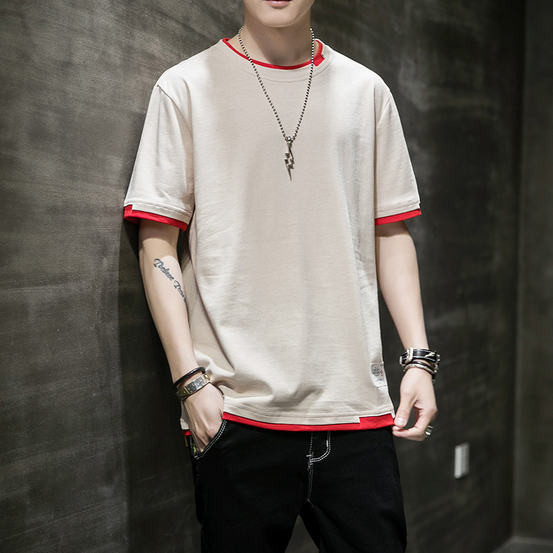 Men's T-shirts, new summer pure cotton clothing, youth half-sleeved shirts, men's round-neck tops, short sleeves, men's fashion Specification image
