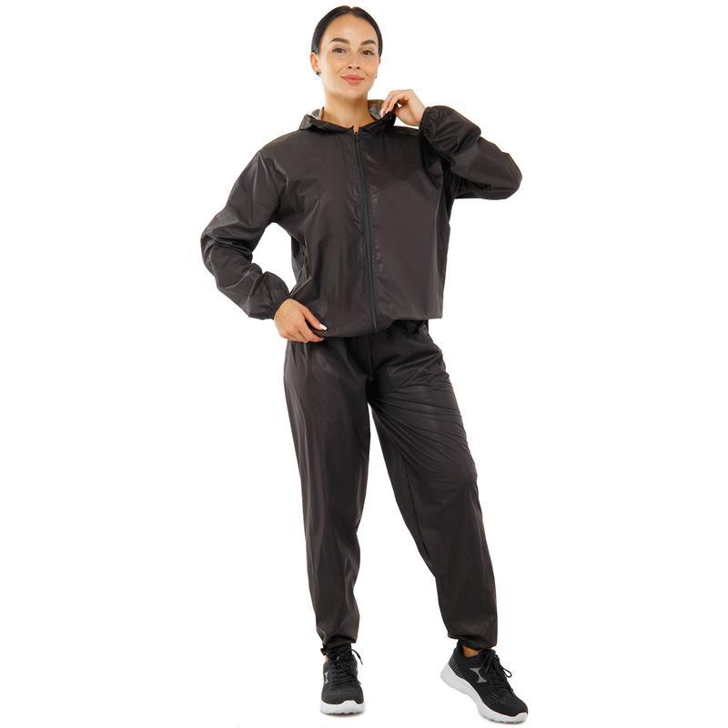 Amazon hot sweat wear zipper hooded fitness sweat set outdoor training burst sweat yoga wear fitness wear Specification drawing