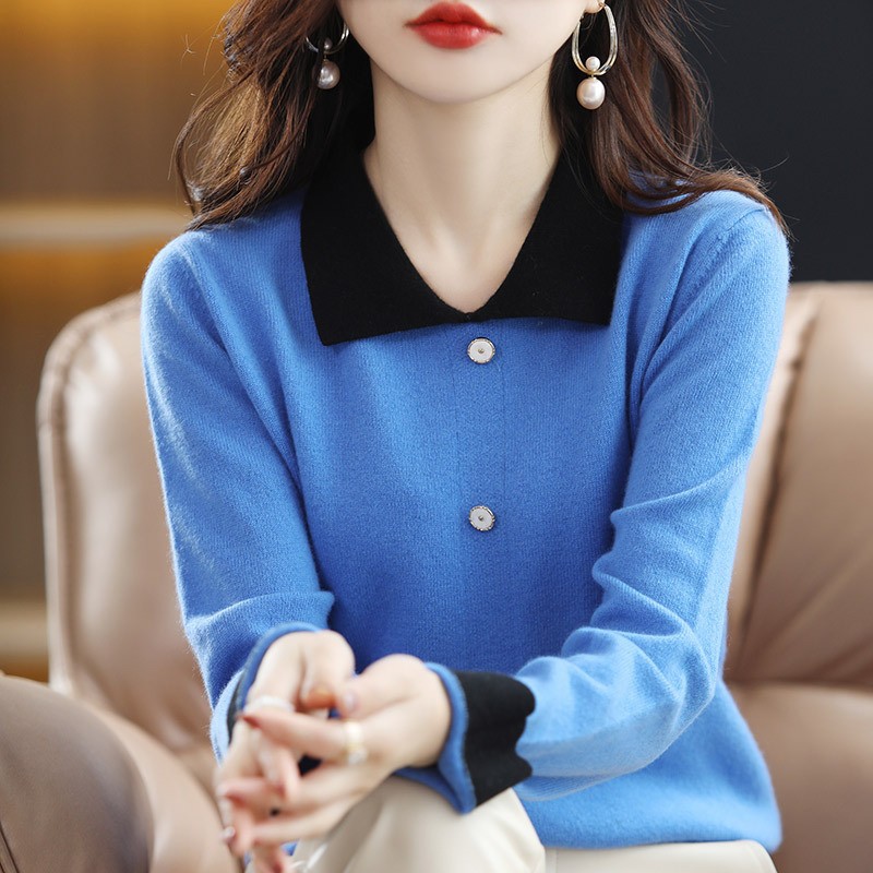 2023 Spring And Autumn New Solid Color Knitted Cardigan Poio Collar Single Breasted Loose Sweater Women Soft Waxy Short Coat Application Scenario