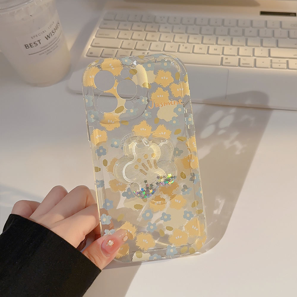 碎花壳适用iphone16苹果15promax手机壳13流沙支架11透明14小清新详情13
