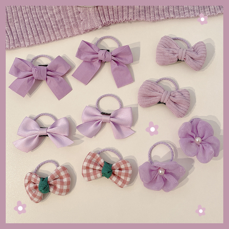 Children's hair tie, cute bow hair band, little girl won't hurt her hair. High elasticity, durable hair tie rubber band details Picture