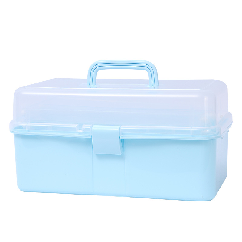 Medium-sized three-layer storage box, Guka set, toys, stationery storage, art toolbox, home suitcase, medicine box Item Picture