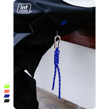 INF配饰|潮牌荧光色挂件ins装饰包包男个性条纹编织挂饰腰饰绳子