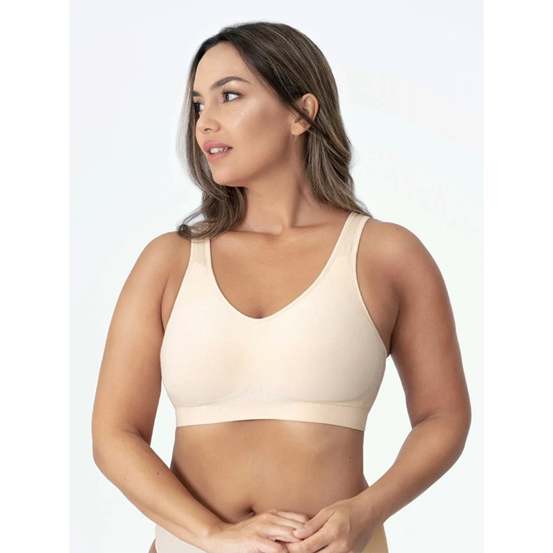 (regalo de la hebilla de extensión) estilo transfronterizo de explosión de comercio exterior mujer cómoda shaping cuerpo sin aro sujetador tamaño grande brillante de seda chaleco pequeño details Picture