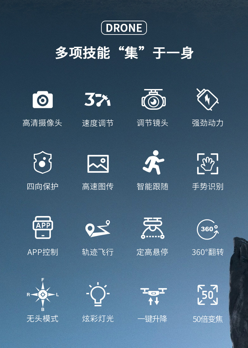 跨境新品 A26迷你无人机光流电调航拍四轴飞行器遥控飞机外贸玩具详情2