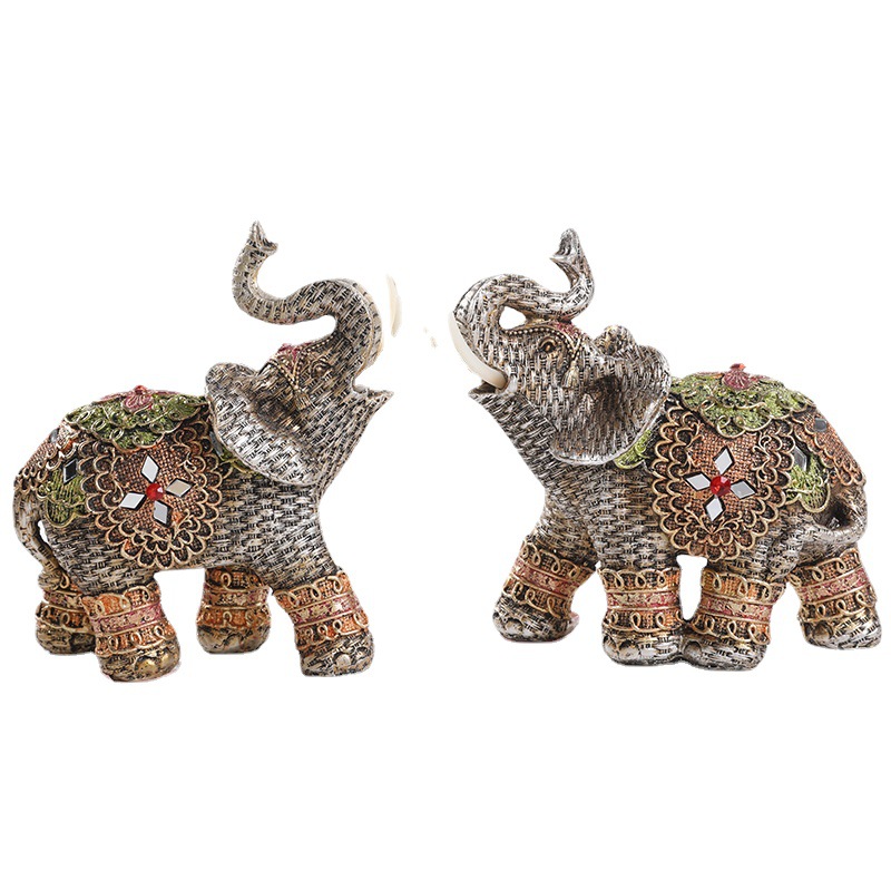Cross-Border Resin European Fortune Elephant Decoration Feng Shui Image Crafts Office Desktop Study Decoration Item Picture