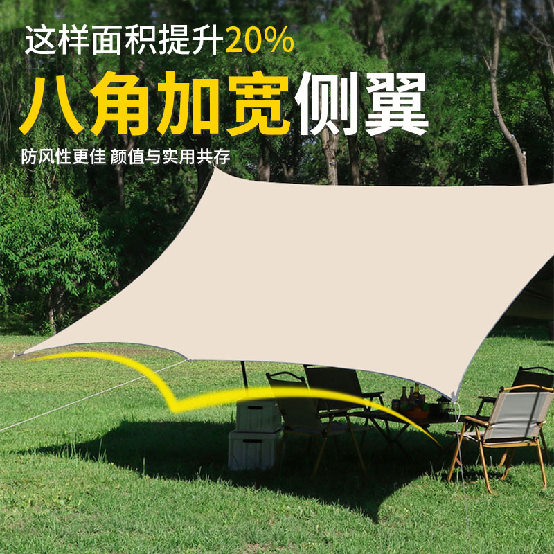 Thickened Oxford cloth black rubber canopy tent, outdoor camping barbecue park sunshade, rainproof and sun-proof courtyard pergola Application Scenario
