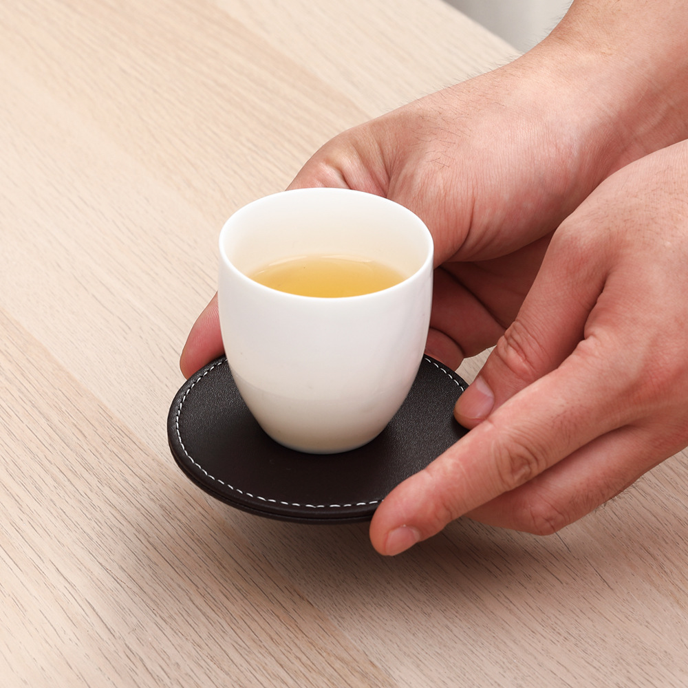 Business Leather Coaster Leather Placemat Bowl Mat Tray Mat Thermal Insulation Mat Creative European Office Supplies Wholesale details Picture