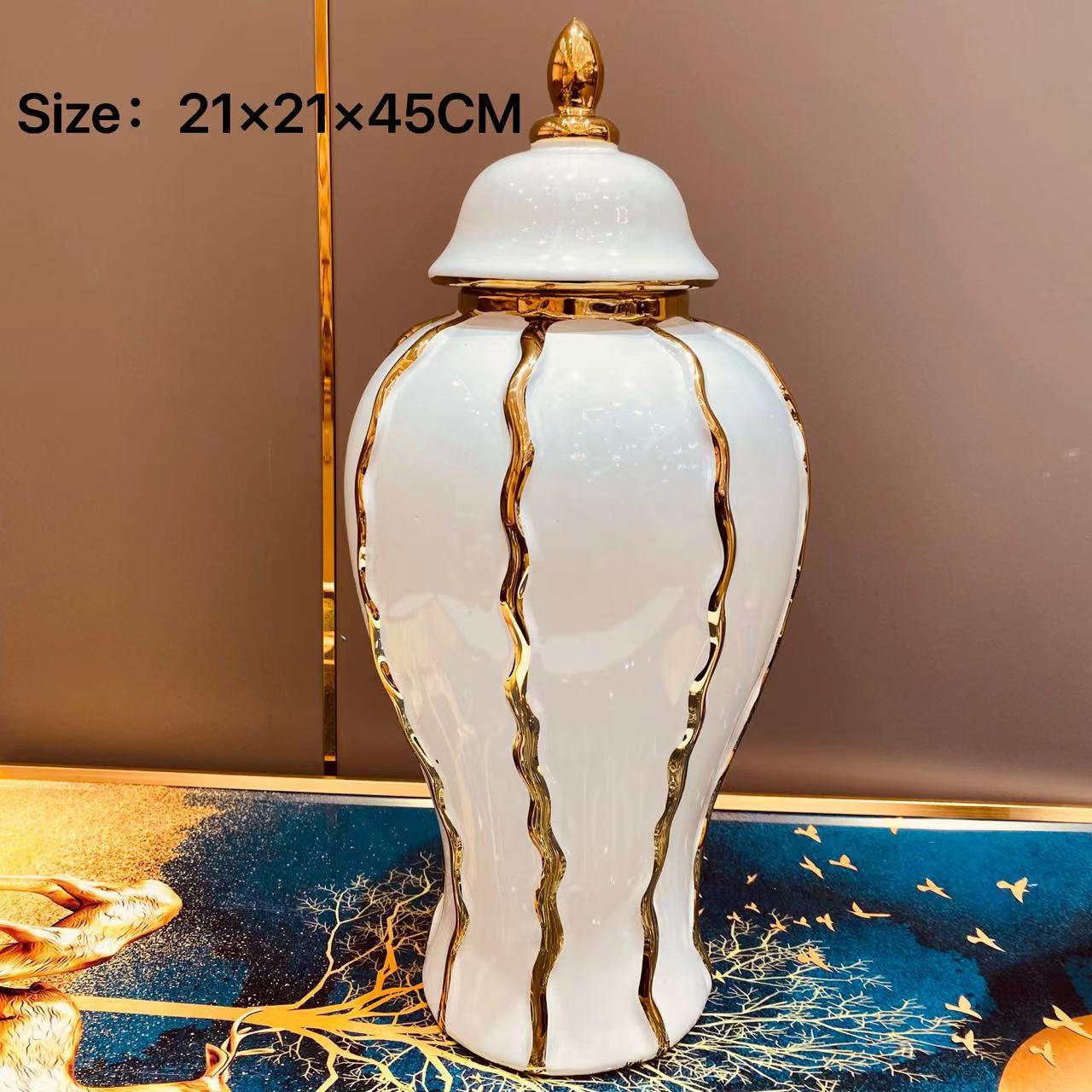 Ceramic light luxury electroplating general tank European flower vase handicrafts decoration porch soft decoration storage tank General bottle Application Scenario