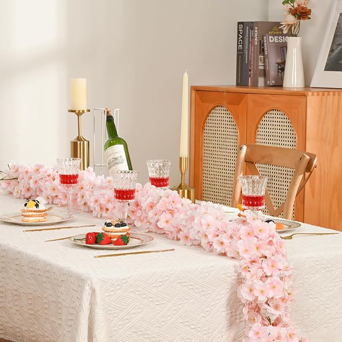 135 pieces of cross-border cherry blossom vines for outdoor scene decoration, artificial flowers for wedding ceilings, air conditioners, and simulated cherry blossom vines pic 11