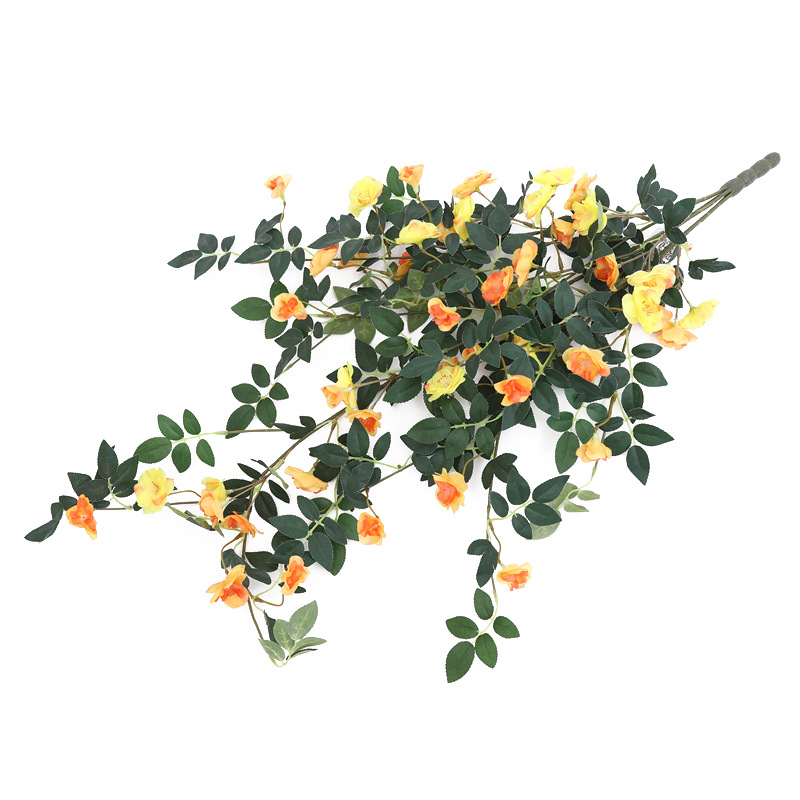 Wholesale of creative three-dimensional wall hangings with artificial flower vines, roses, green plants, flower vines, balcony and wall decorations