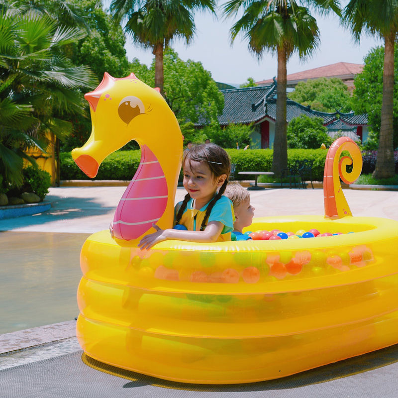 外贸海马鹦鹉水池儿童泳池地摊货源庭院戏水玩具充气水池详情图3