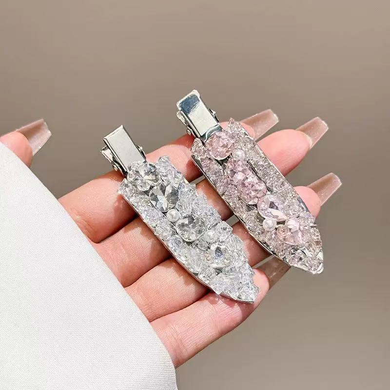 韩式合金女发夹镶钻边夹气质百搭高级感刘海碎发夹清冷感发饰头饰