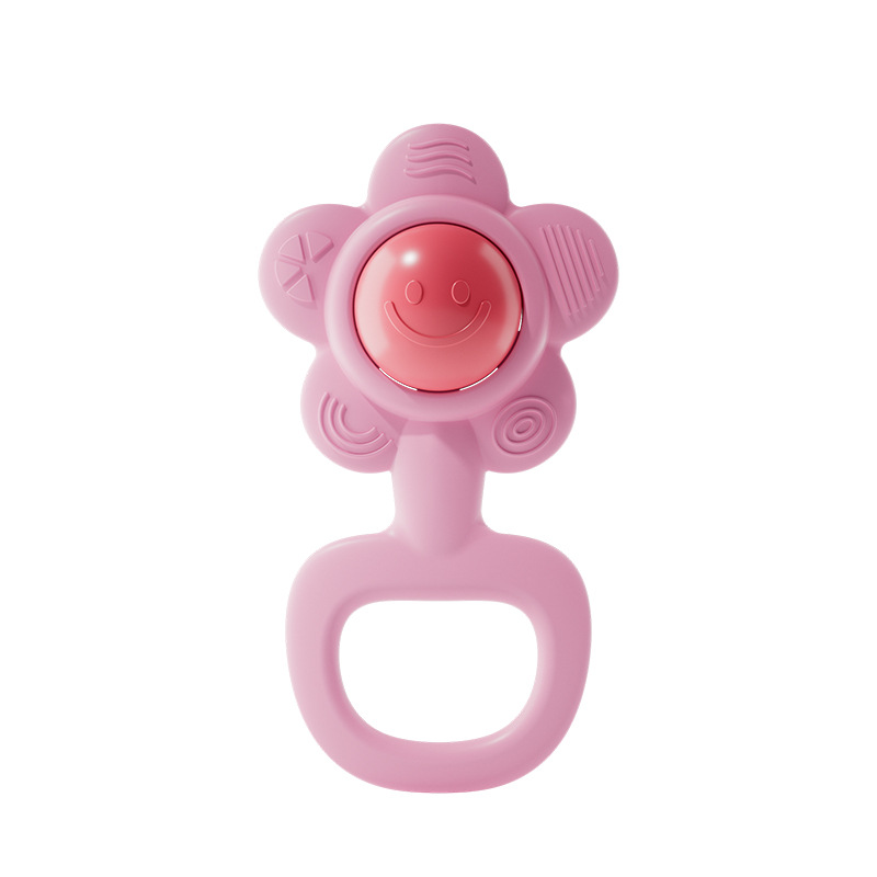 Baby grasping toys for 0-1 year old, early education and intelligence for 2 babies, soft teeth, sunflower gel hand bell toys, cross-border for mother and baby Item Picture