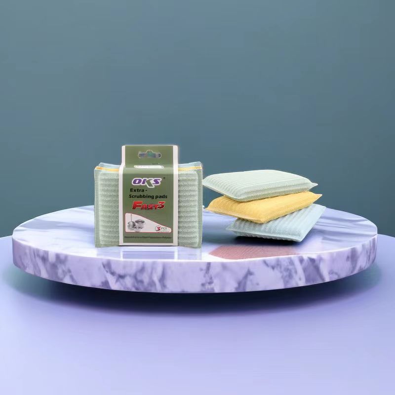 Oks Kitchen Cleaning Sponge Scrub Pots And Dishes With Steel Wire Sponge Block Scrub King details Picture