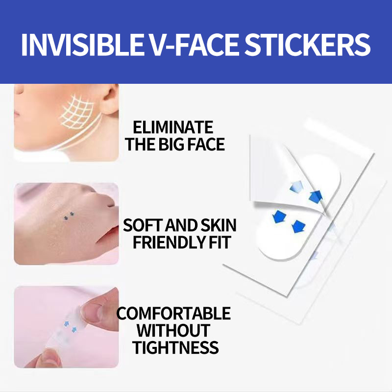 Matte face shaping stickers, the same style as Douyin, invisible V-shaped face shaping stickers, small face shaping stickers, water-repellent and breathable, thin single piece details Picture