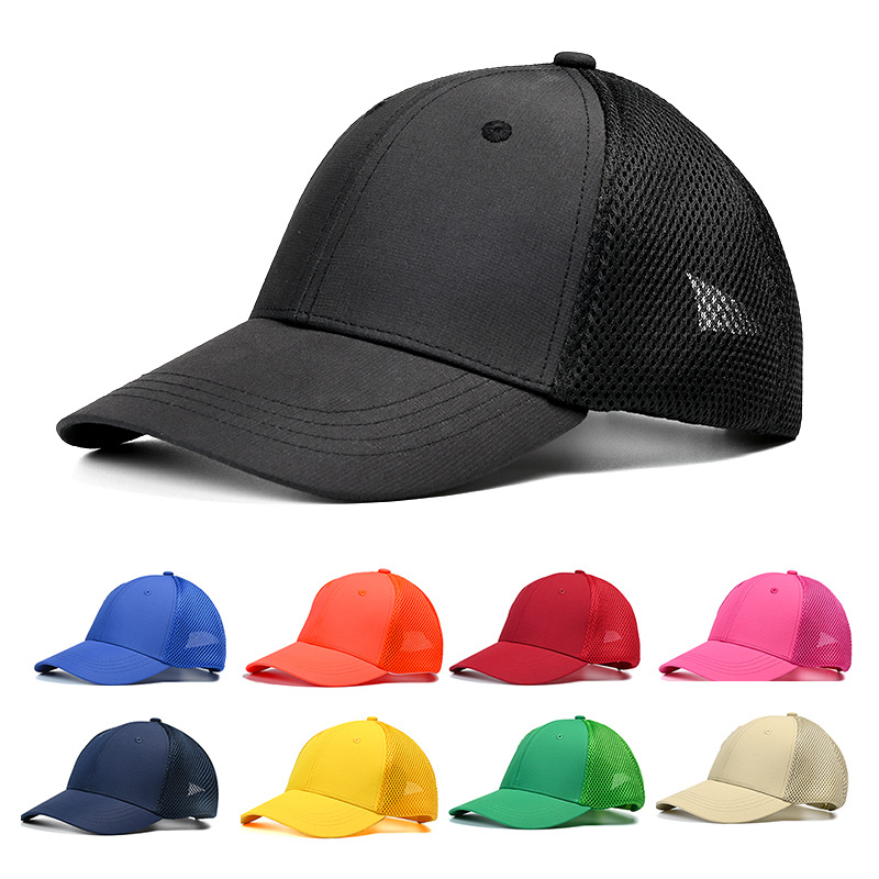 Hats Men's and women's summer high-quality solid color mesh caps baseball caps Breathable mesh sunscreen caps duck cap cap logo Embroidery