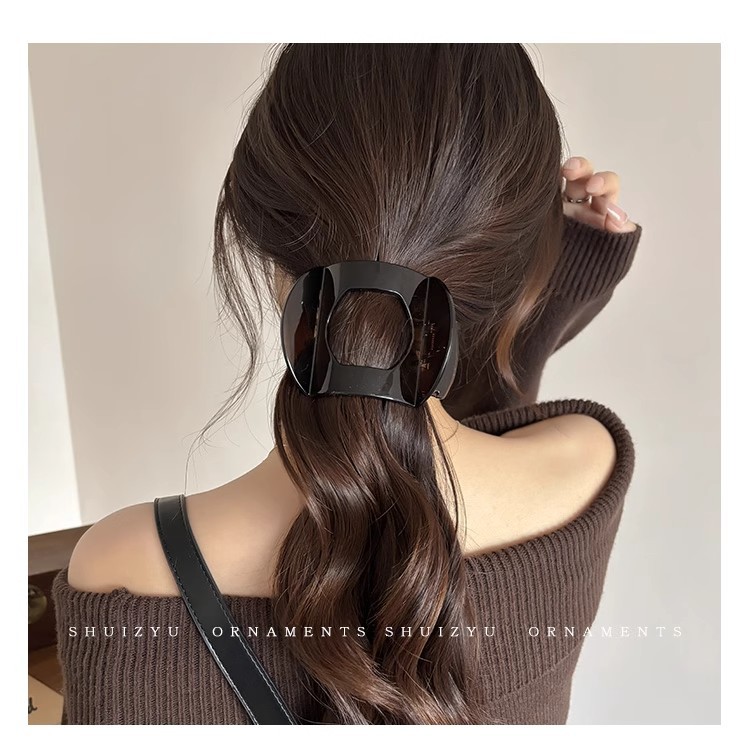 鲍鱼抓夹复古弧形发夹女2025新款贝壳夹后脑勺扁平不硌头鸭嘴夹详情5