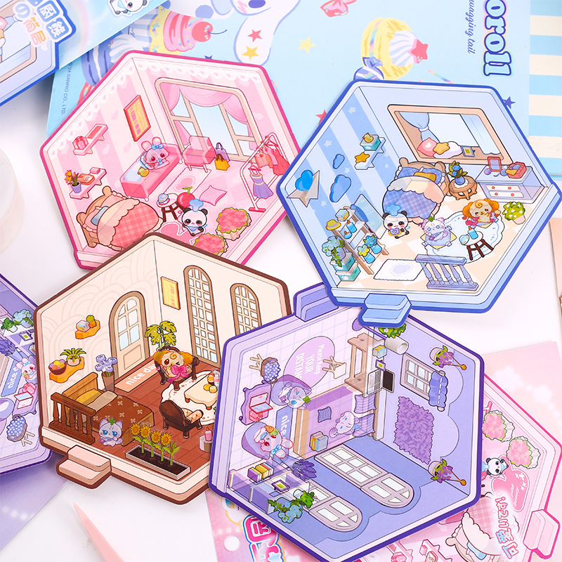 贴纸/卡通贴纸/公主换装贴纸/果冻贴纸/贴纸儿童卡通细节图