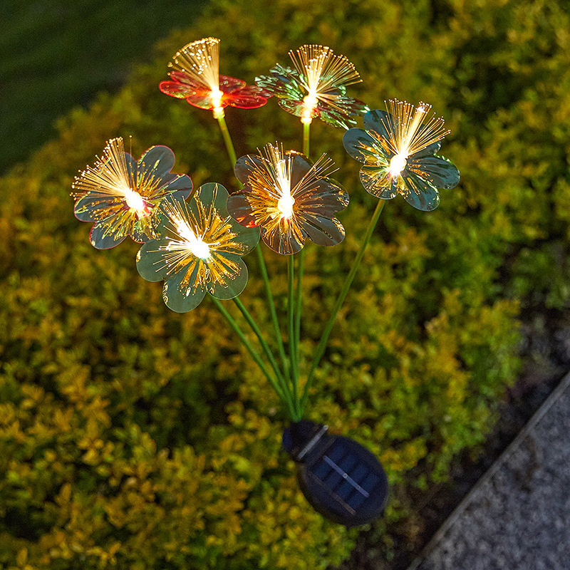 Solar fiber optic butterfly ground insert lights, outdoor decorative lawn lights, outdoor waterproof garden atmosphere color lights Application Scenario