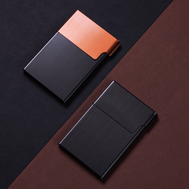 Medium-sized cigarette box, business card box, magnetic flap flap, thick cigarette box, simple, portable and creative cigarette clip card box for men details Picture