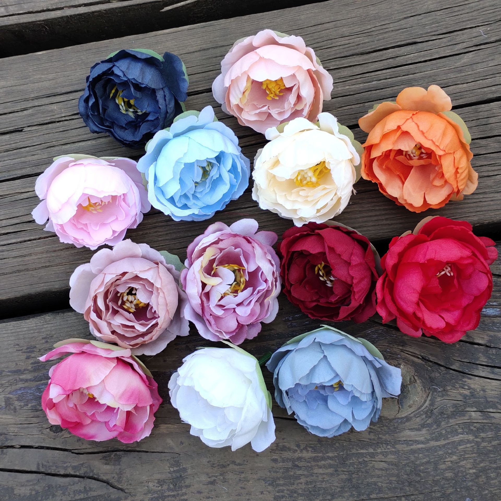 Exquisite peony flower head simulation flower head, wedding road leading flower row base flower material, small peony flower head for home decoration