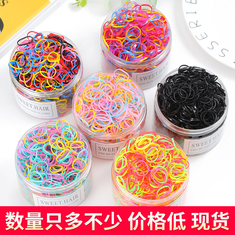 小皮筋女扎头发一次性橡皮筋黑色高弹力发圈儿童发头绳发饰