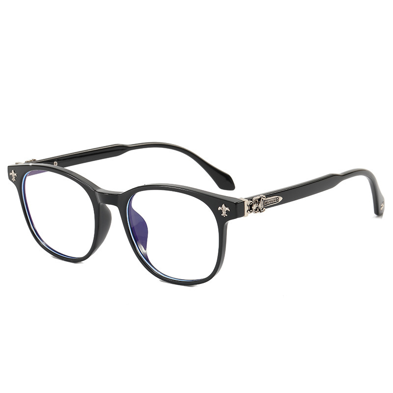 新款TR90眼镜金属平光镜 个性克罗芯镜腿复古眼镜框 防蓝光眼镜详情图4