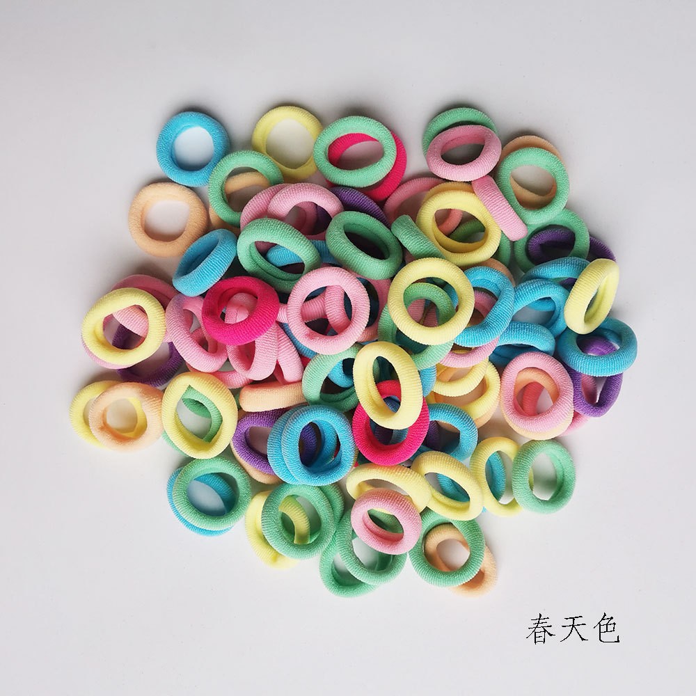 宝宝无缝高弹力耐用皮筋韩国女童不伤发糖果色毛巾圈发圈发绳批发