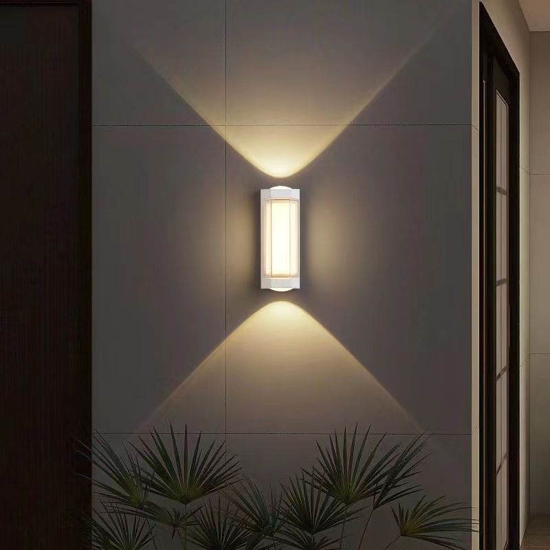Cross-border Chinese-style double-layer aluminum wall lamp, outdoor waterproof, simple and modern, living room bedside, indoor upper and lower lighting wall lamp Specification drawing