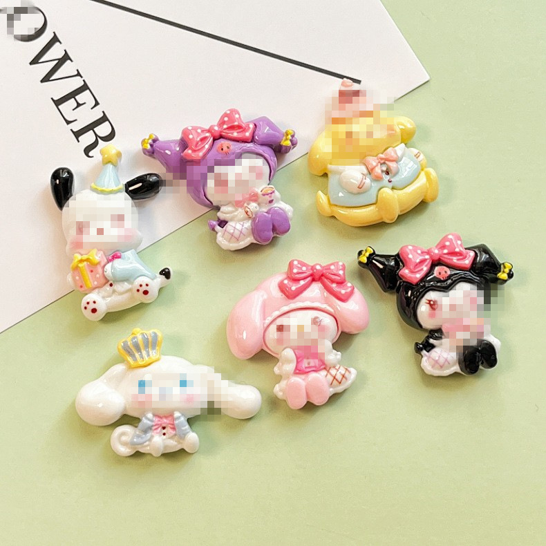 Cartoon Sanrio Brightening Resin Accessories Kouromi Diy Accessories Handmade Mobile Phone Case Hair Accessories Refrigerator Magnets Application Scenario