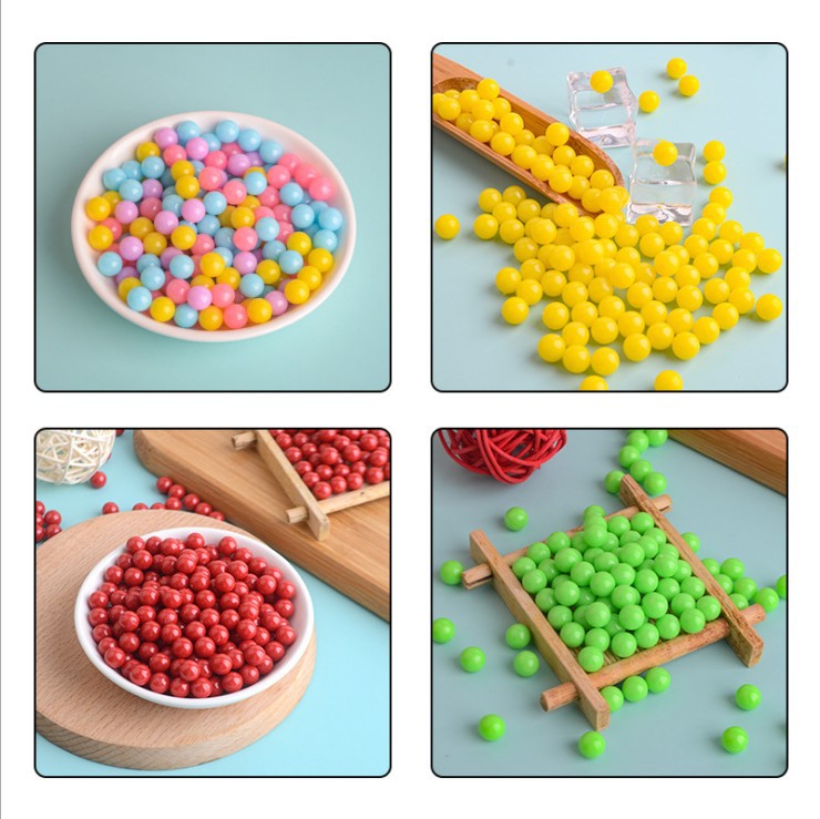 The manufacturer sells black candy-colored acrylic beads, round beads without holes, and benzene-transparent solid color beads for DIY jewelry accessories Application Scenario