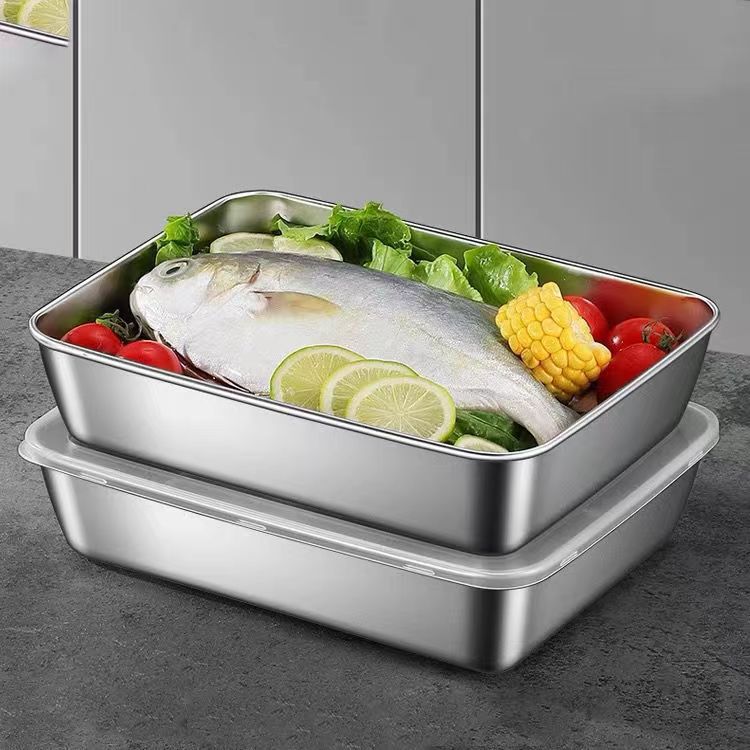 Thickened Stainless Steel Square Tray With Magnetic Small Crisper Portable Tray Tray Rectangular Towel Tray Tray Dish Plate Barbecue Plate Specification drawing
