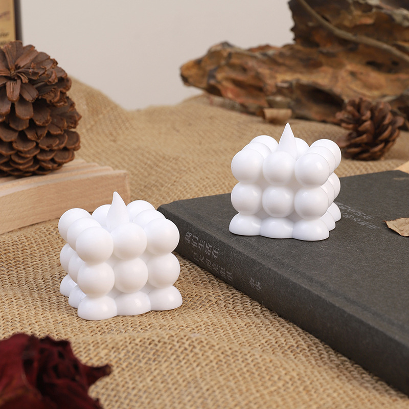 Vinyl Polka Dot Rubik's Cube Electronic Candle Decoration Photo Props To Simulate Led Candle Birthday Party full figure