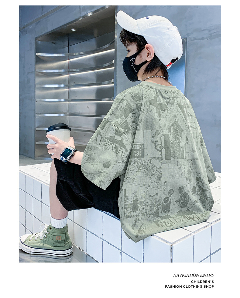 童装男童短袖t恤夏装2025新款夏季儿童中大童男孩夏款上衣潮批发详情19