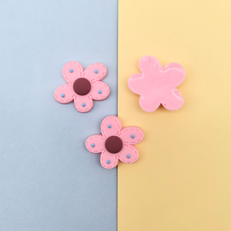 Pvc Soft Rubber Hyuna Style Colorful Flower Accessories Diy Hairpin Hair Rope Accessories Phone Case Brooch Decorative Ingredients details Picture