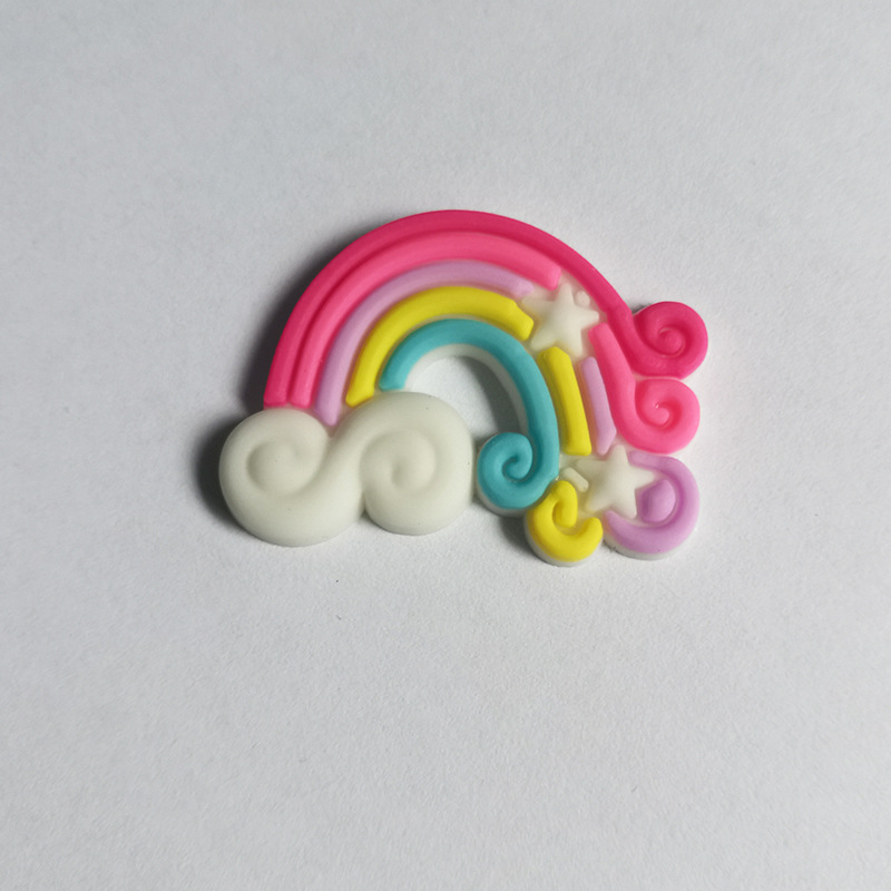 Diy Cartoon Rainbow Clouds Handmade Hairpin Hair Accessories Mobile Phone Shell Beauty Pvc Soft Patch Accessories Specification drawing