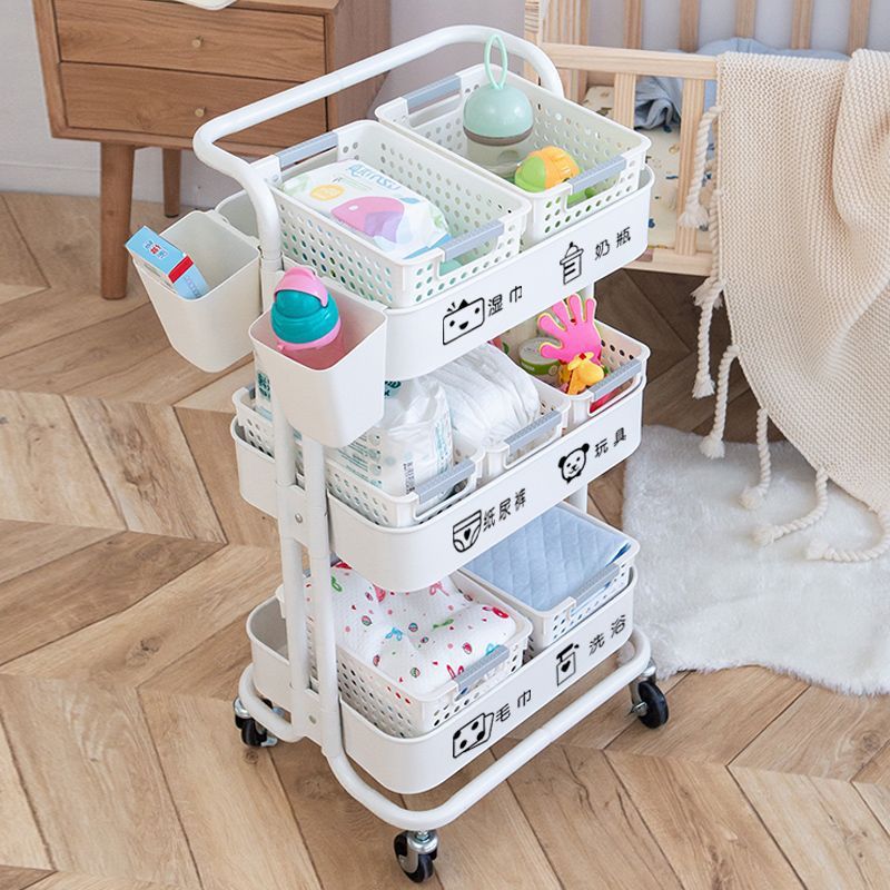 Trolley, storage rack, floor-standing multi-layer mobile kitchen, vegetable basket, bathroom, snack storage box, bookshelf cabinet