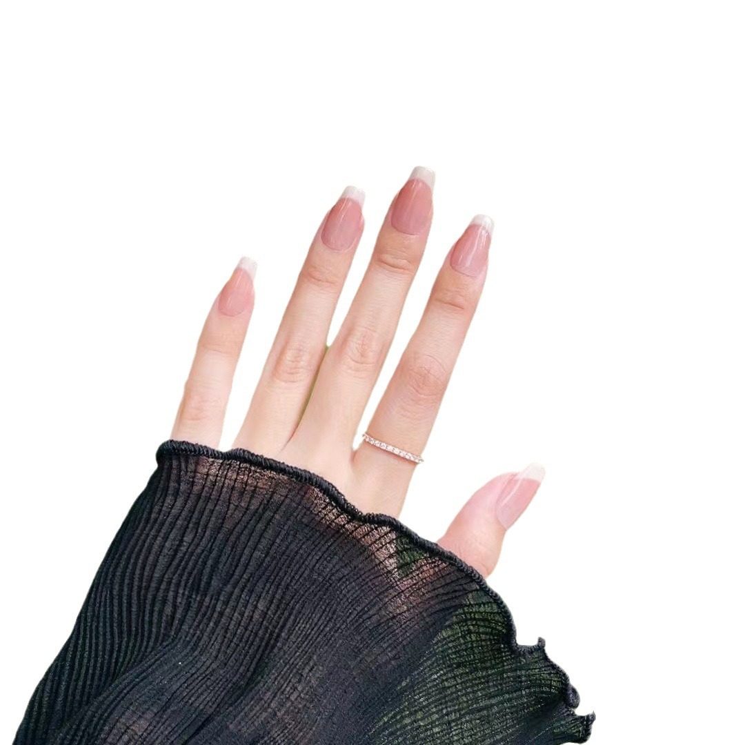 【 Strawberry Milk Cap 】 Pure handcrafted Wearable nails French nail patches whitening gradient finished wearable false nails Item Picture