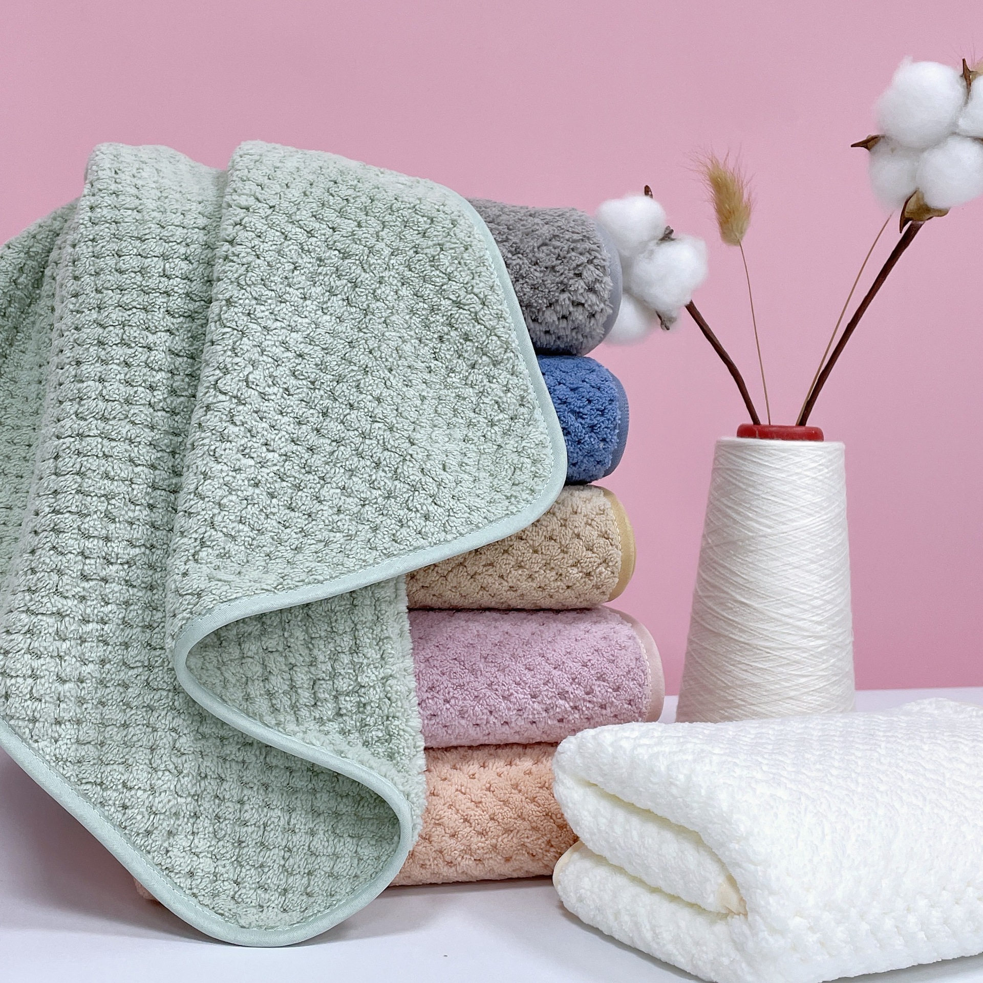 New coral fleece towel, teak soft, absorbent and quick-drying household face towel, logo printed gift towel details Picture