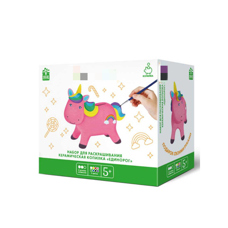 Graffiti coloring DIY ceramic piggy Bank doll painted piggy bank plaster unicorn ornaments plain blank painting full figure