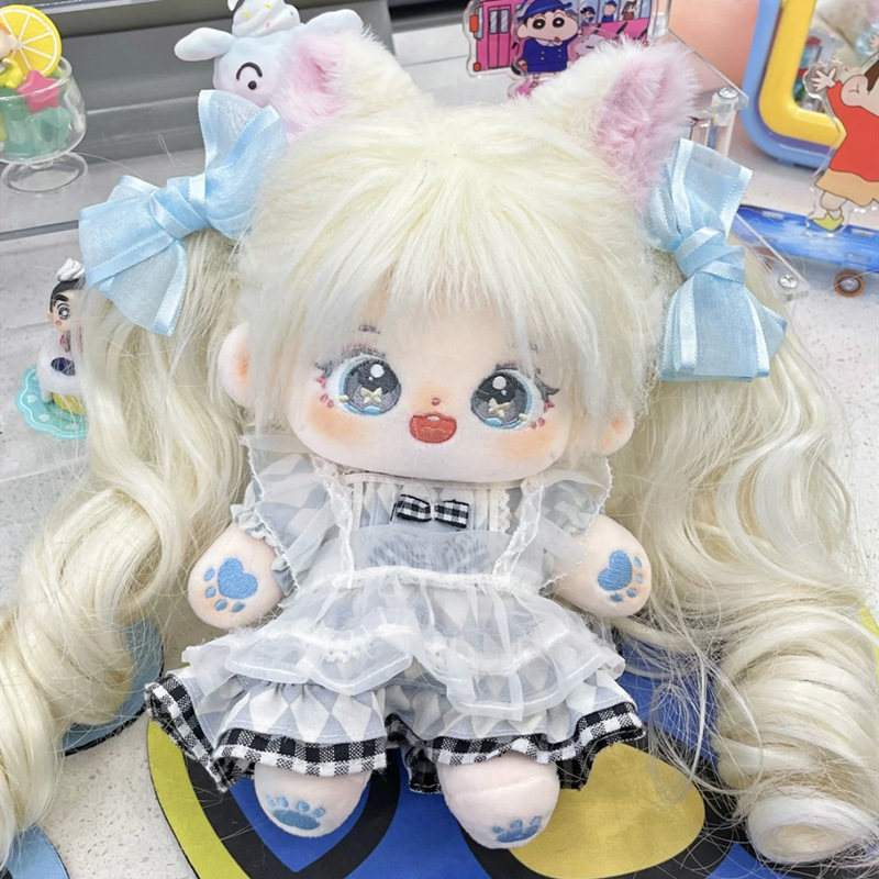 20Cm Cotton Doll High Temperature Silk Wig Ponytail Small Tiger Clip Grab Clip Long Curly Hair Ponytail Wholesale Application Scenario