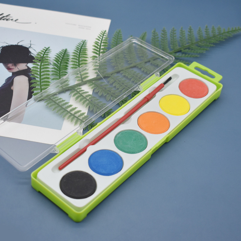 厂家供应6色固体水彩颜料套装初学者 水彩颜料绘画套装