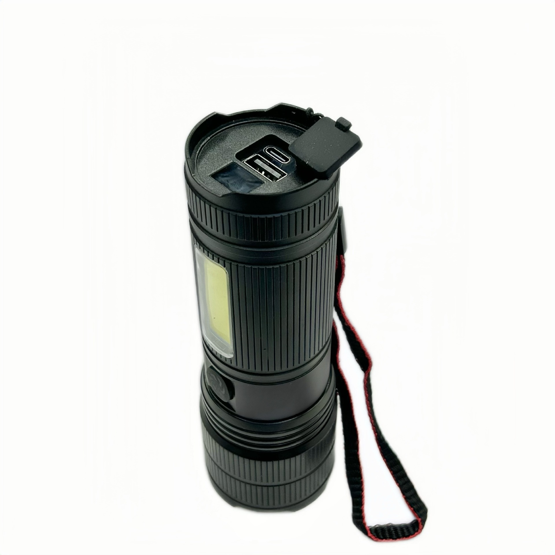 The aluminum alloy large silver dragon strong light flashlight has a high-power long-range focusing function and is equipped with six large-capacity lithium batteries details Picture