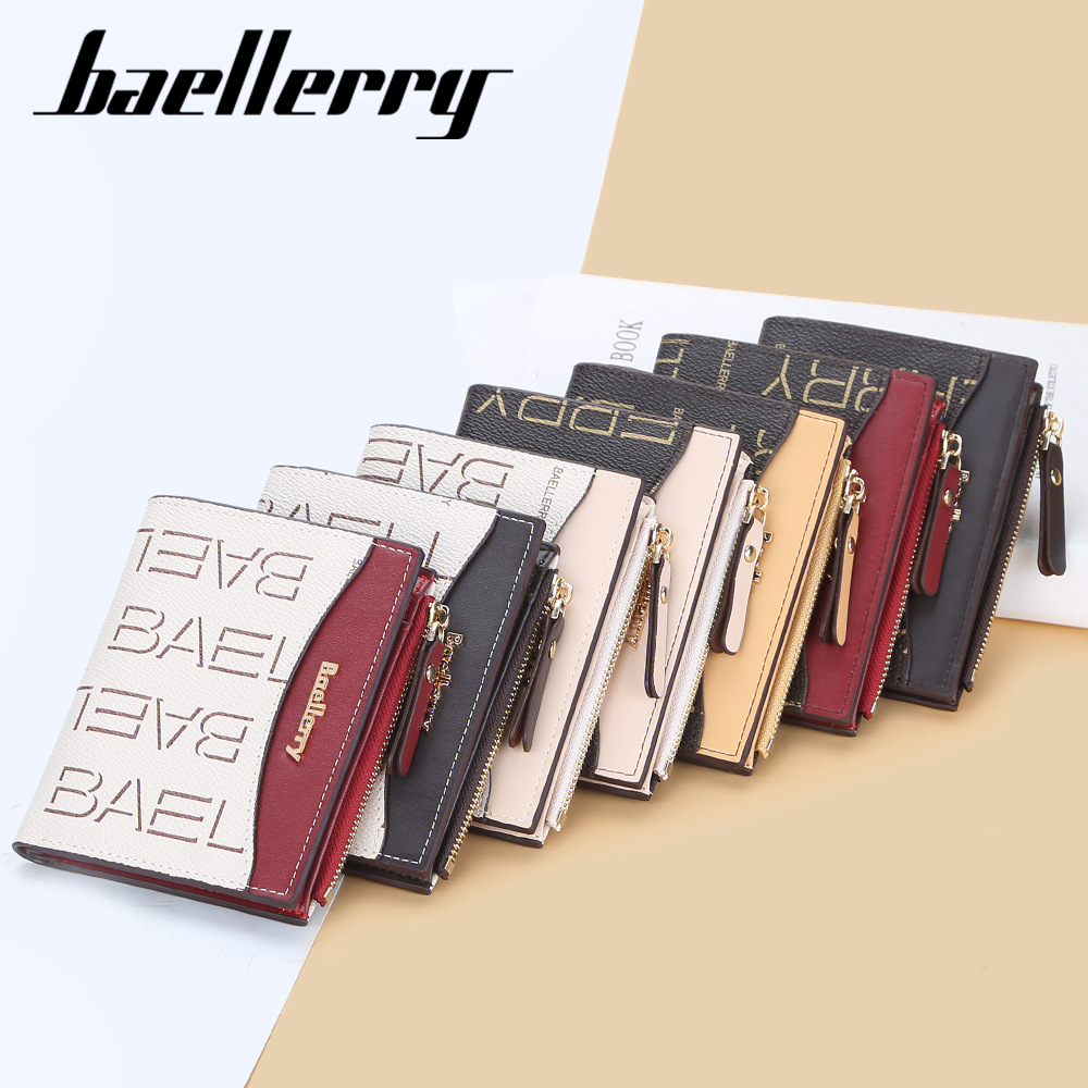 baellerry2023新款女士短款钱包欧美竖款字母印花拉链零钱包时尚两折钱夹详情图4