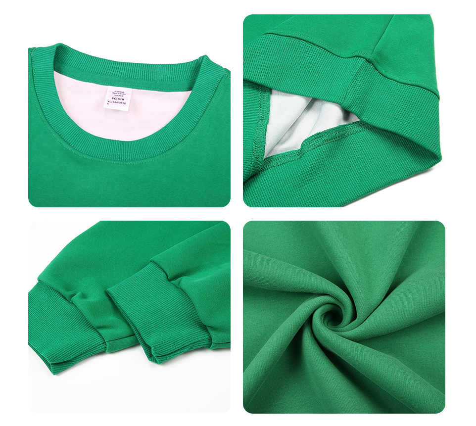 Amekaki 300g trendy brand pure cotton solid color composite off-the-shoulder hoodie for men, oversized loose round-neck long-sleeved for women Specification image