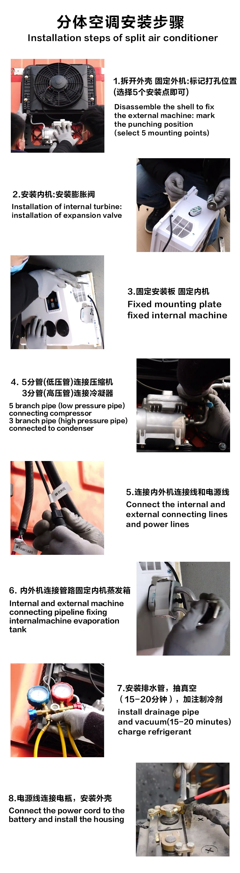 源头工厂汽车空调12v24v立式分体机电动冷暖变频车载房车驻车空调详情16